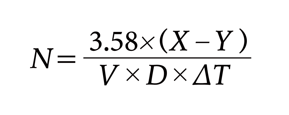 The air exchange rate by JIS K 6257